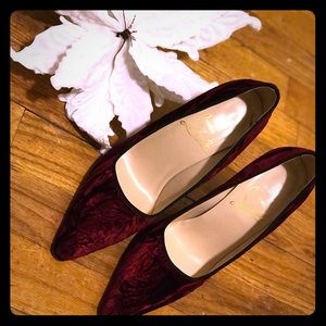 Christian Louboutin Burgandy Velvet Pumps